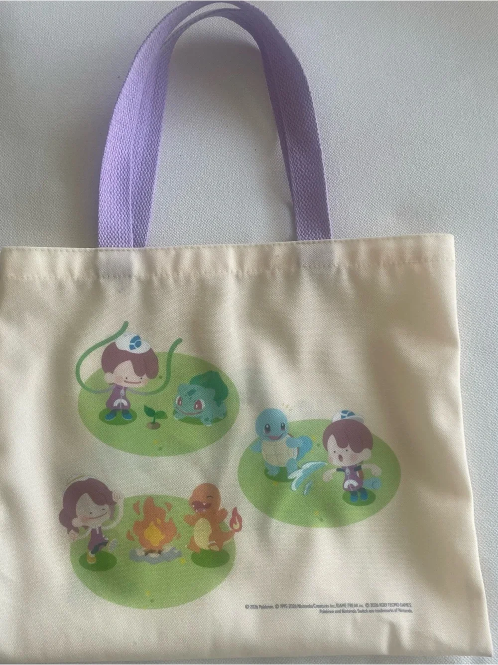 Pokémon Pokopia Canvas Tote Bag Pyrole Handles 11x 13 inches  EUC 2026